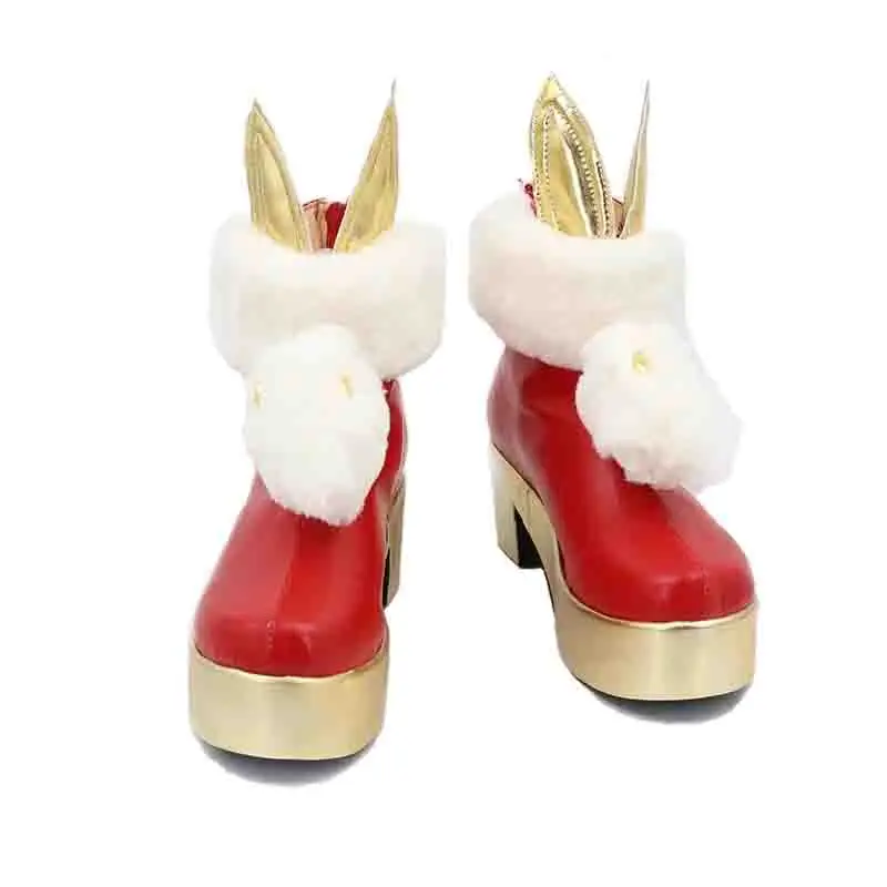 LOL wen Cosplay Shoes Game League of Legends Cos Red Boots Rabbit Halloween Party Role Play accessori per costumi per uomo donna