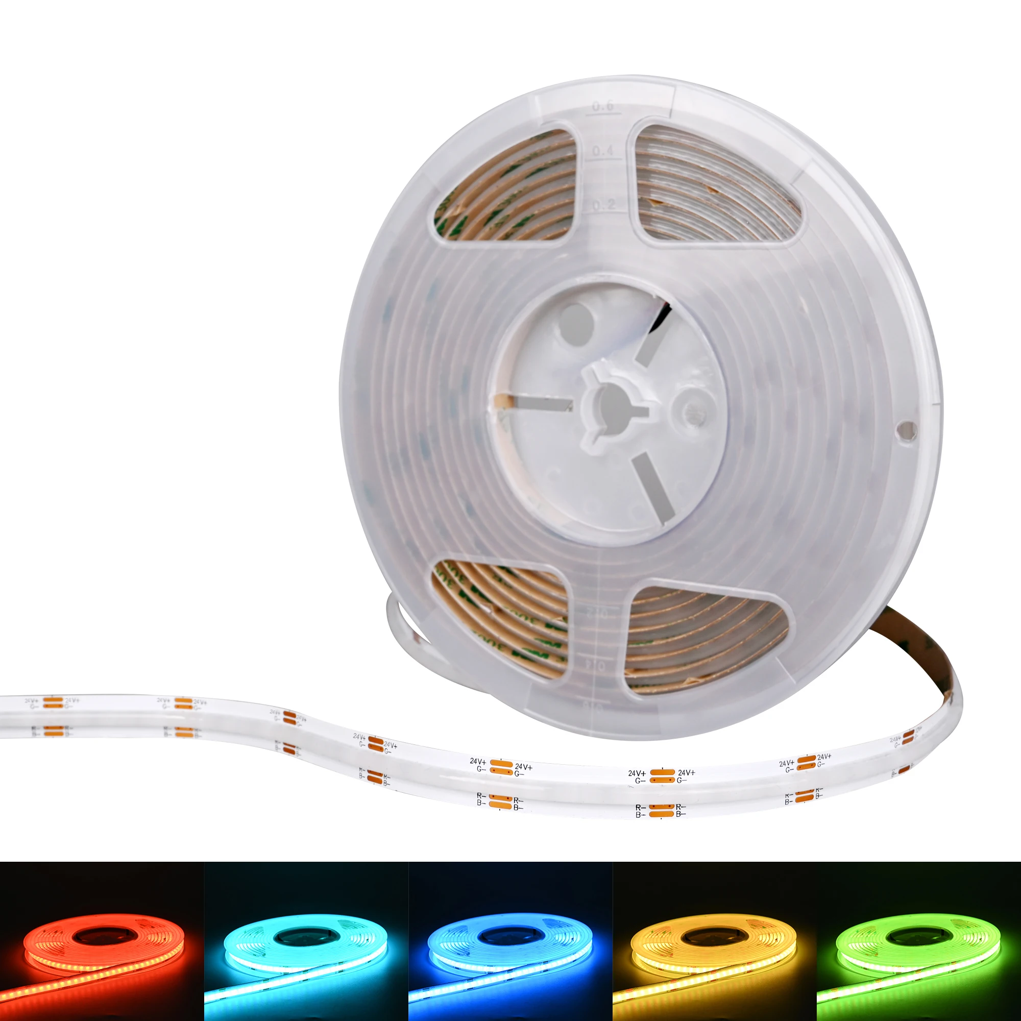 

RGB COB LED Strip Lights 576LEDs/M Flexible Dimmable Color Changing Lamp Tape 10mm FCOB Led Lighting For TV BackLight Bedroom