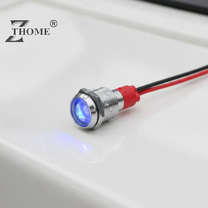 6mm 8mm 10mm 12mm LED Metal Indicator Light Signal Lamp With Wire 12V 24V For Automotive Industrial Electrical Projects
