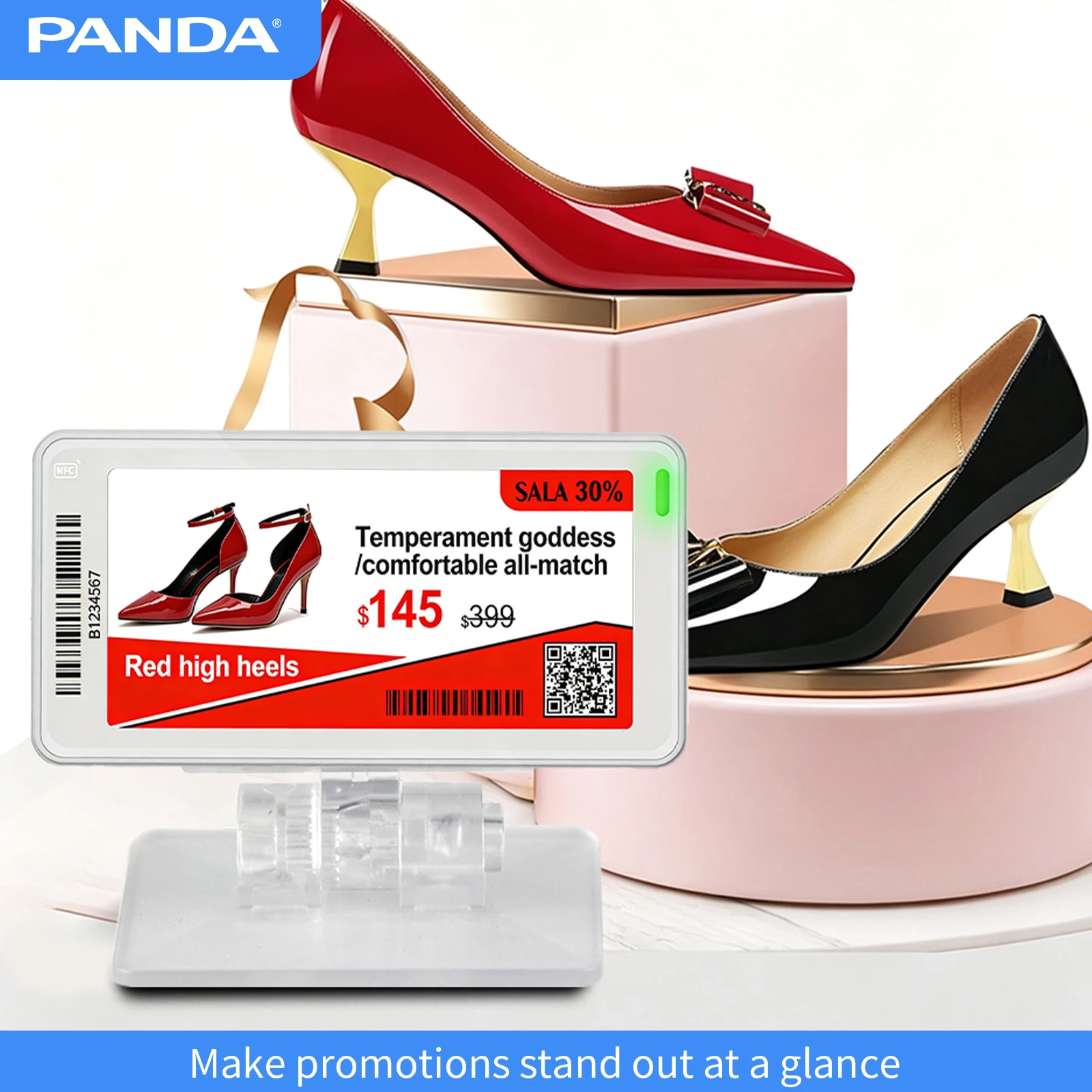 e ink Price Tag 3.5 inch NFC Powered E-Paper 3-color E Ink Tag Electronic Shelf Label for Digital Retail and Fruit Shop Shelves