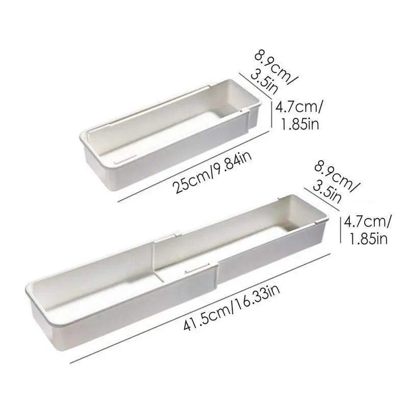 Silverware Drawer Organizer Expandable Utensil Tray for Kitchen Adjustable Flatware and Cutlery Holder White Cutlery Organiser