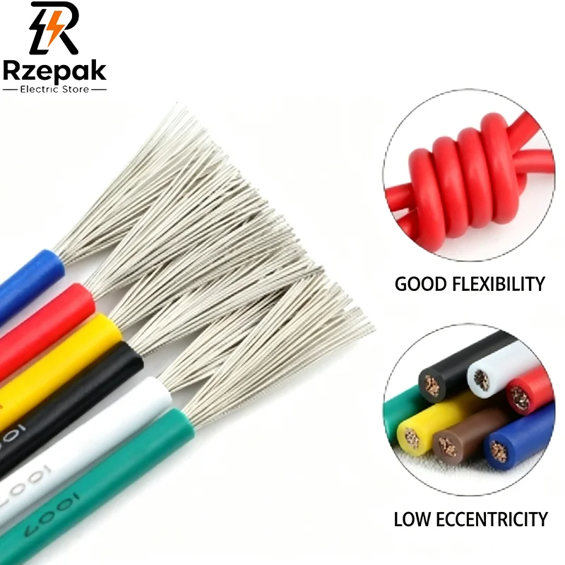 10/50M 16‑30AWG 12 Colors 1007 Stranded Tinned Copper PVC Insulated 300V 80℃ Electrical Cable For DIY Electronics LED PCB Wiring