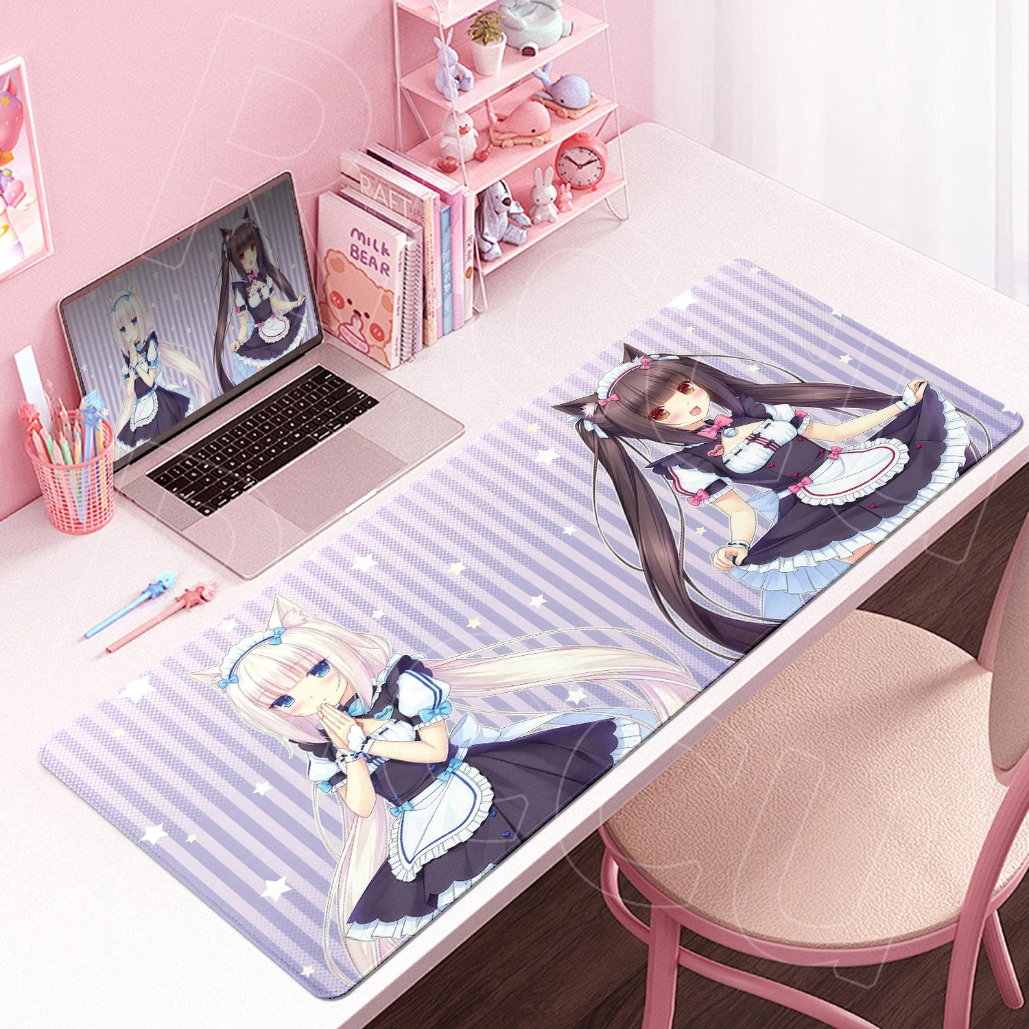 Large Size Anime Game Kawaii Nekopara Mause Pad Ultrafine Surface PC Desk Mat Durable Stitching Oficinas Accesorios Card Playmat