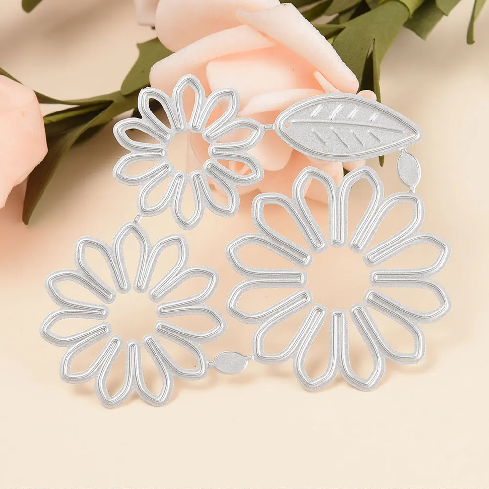 1Pc Chrysanthemum and Leaf Metal Cutting Dies DIY Scrapbooking Album Decoration Embossing Paper Card Craft Stamps and Dies Sets