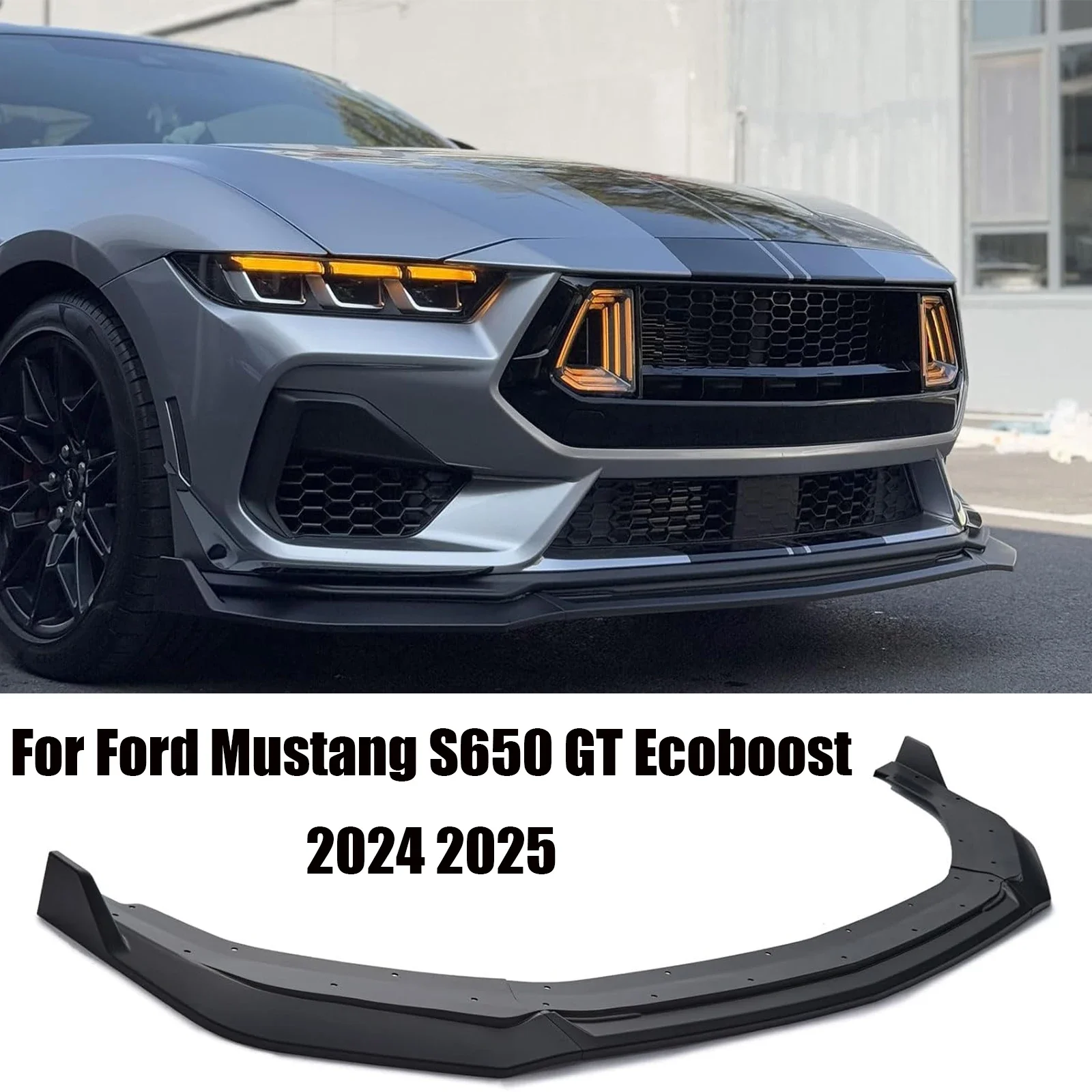 

Front Bumper Lip Splitter Shovel For Ford Mustang S650 GT Ecoboost 2024 2025 Chin Spoiler Lower Lips Tuning Guard Accessories