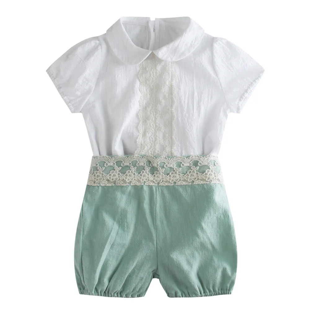 

2025 Summer Boys Outfit Set Short Sleeve Top Shorts Birthday Party Cute Casual Suit Spanish Style Toddler Clothes