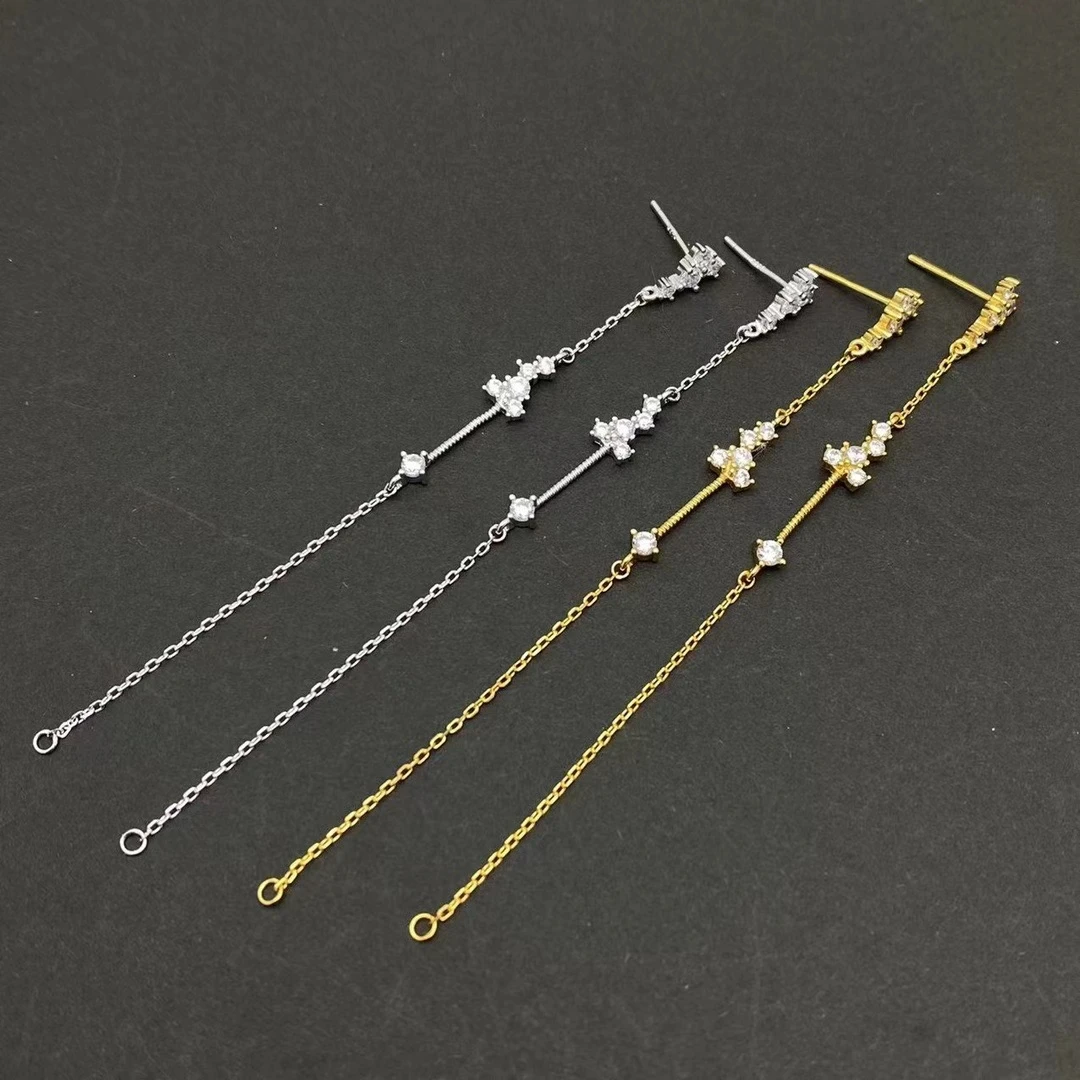 

Wholesale S925 Sterling Silver Earrings Mount Findings Settings Base Mounting Parts Accessory for 9-10mm Pearls 5 pairs/lot