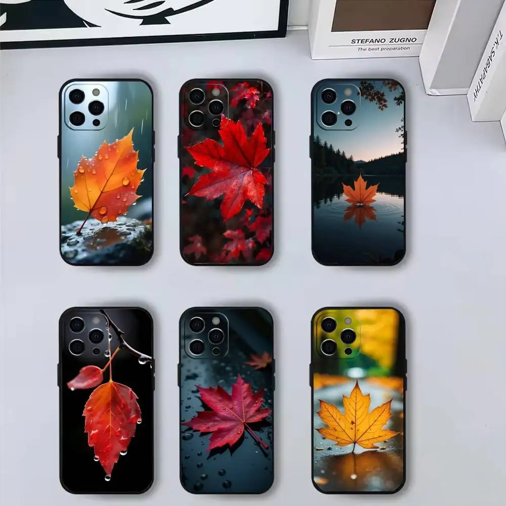 

M-Maple l-leaf Phone Case Silicone Soft For IPhone 17 16 15 14 13 12 11 X XR Plus Pro Max Plus