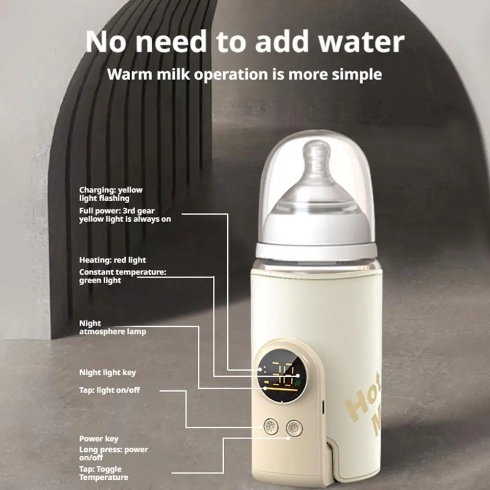 Calentador de leche USB para bebé, calentador de taza para lactancia, portátil, inteligente, Control de temperatura, funda calentadora de botellas, accesorios de viaje al aire libre