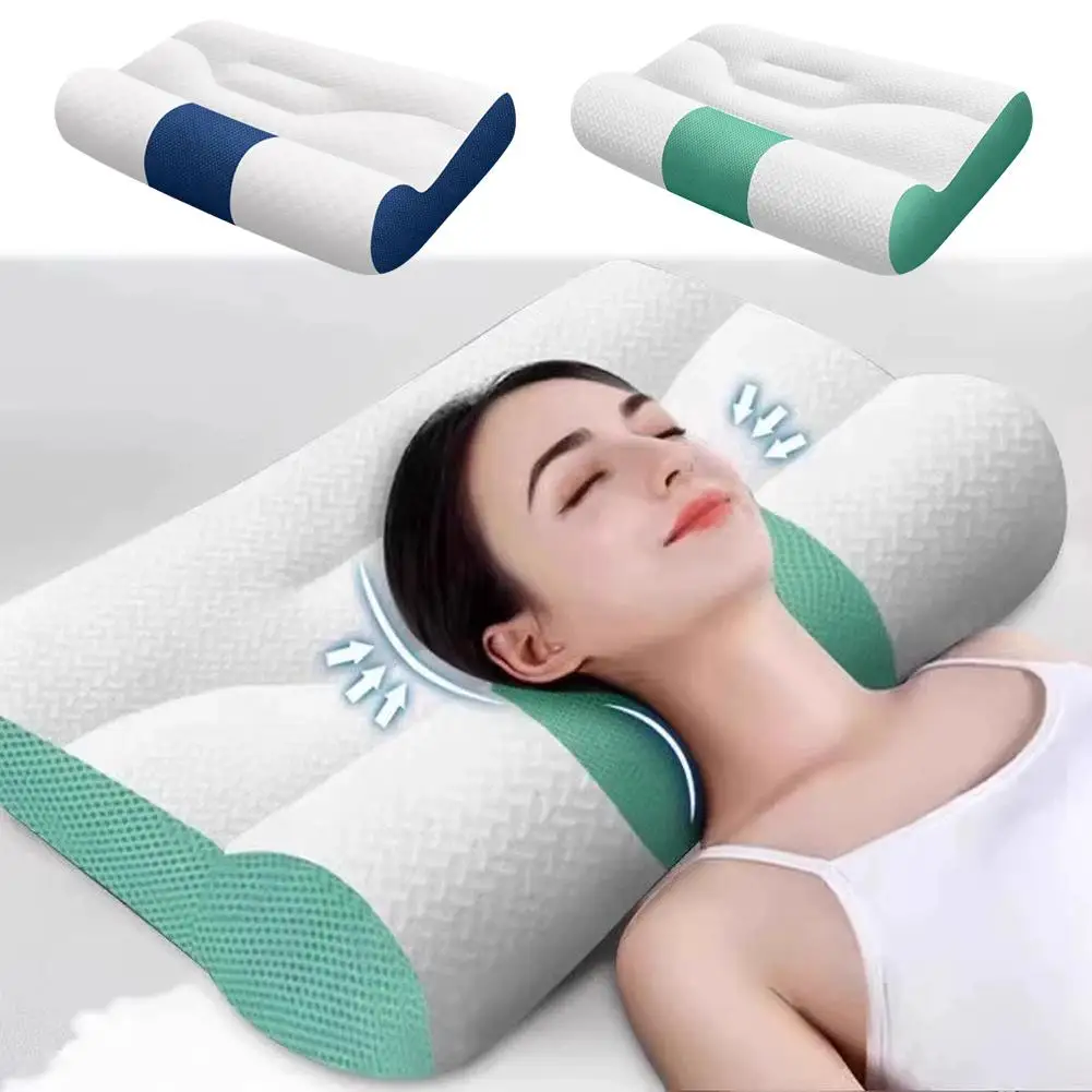 Cervical Memory Foam Pillow Ergonomic Goose Down Pillow Enhancing Cervical Support Down Comfort Goose Enhancing NEW Sleep P F5K6