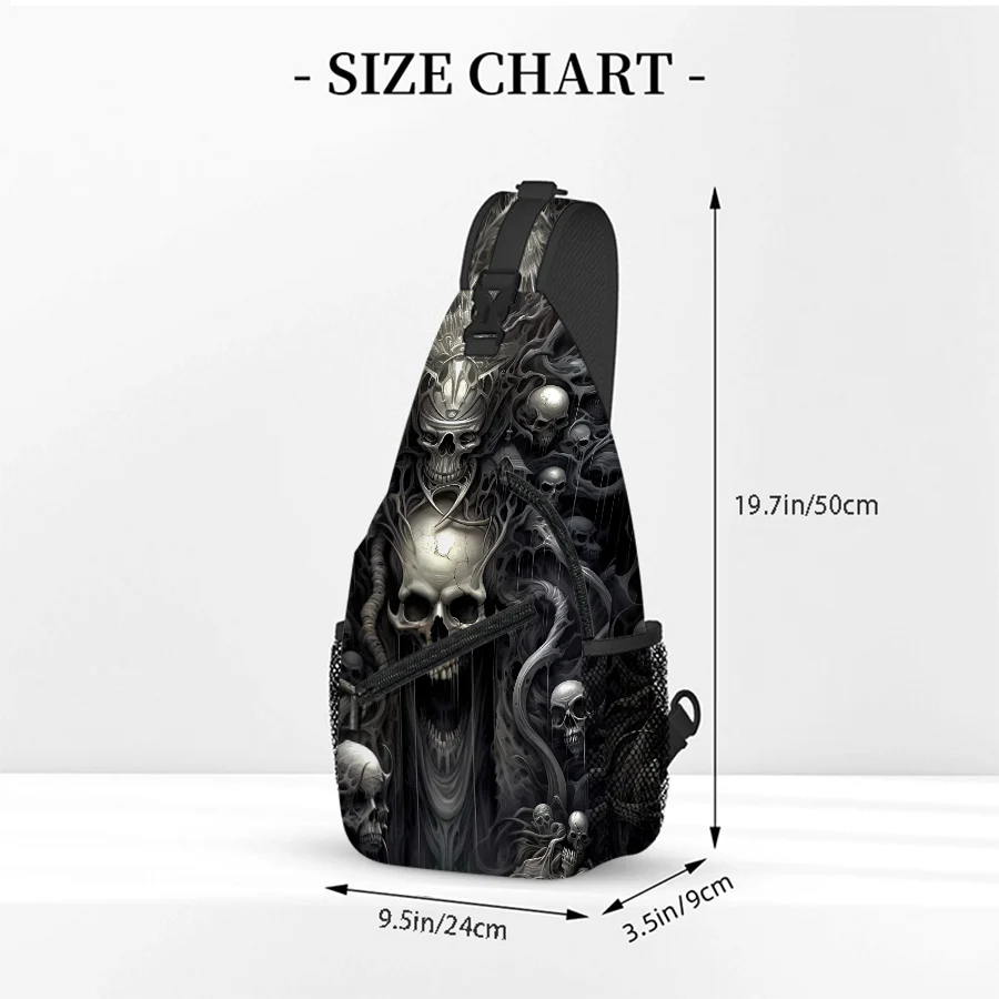 New Skull Pattern Chest Bag Boy/Girls Best Gift 2D Cartoon Large Capacity Sports Leisure Fashion Fitness Bag for Children
