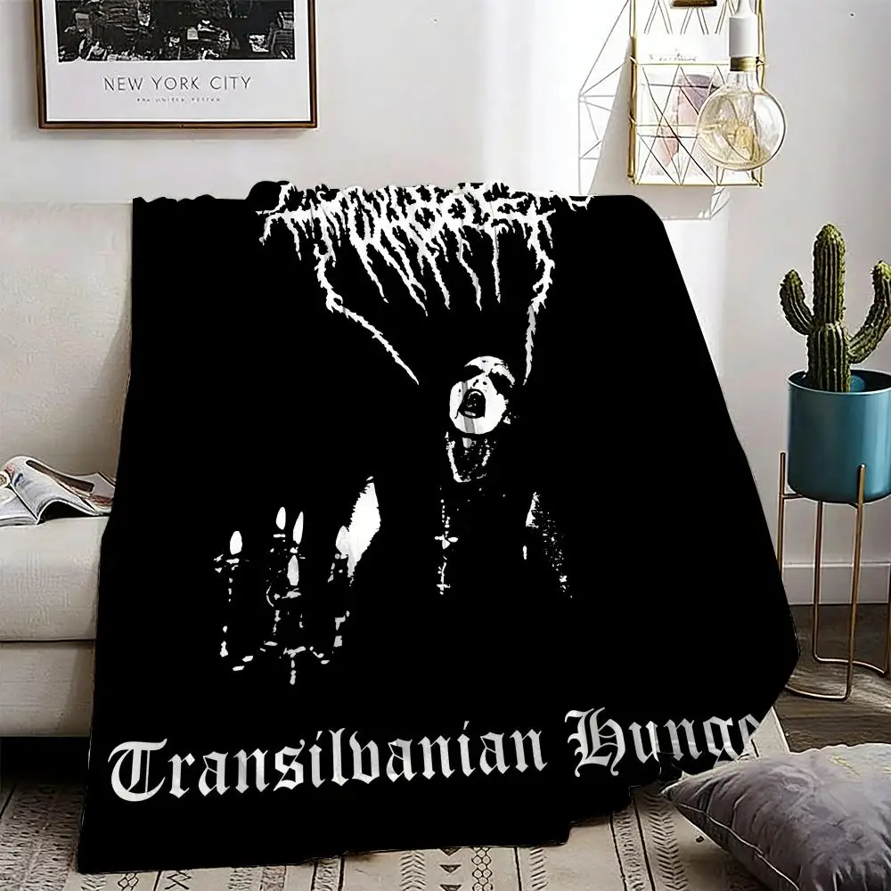 

classic D-Darkthrone Band Throw Lightweight 240g Flannel Blanket Soft Skin-friendly for Summer Cooling