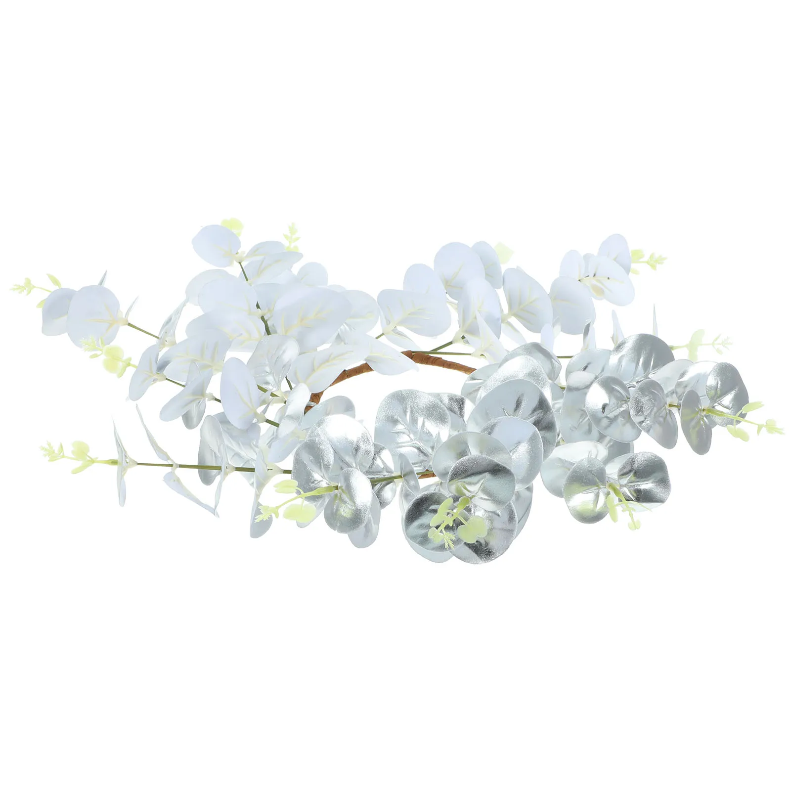 

Artificial Leaf Ring Simulation Party Decoration Christmas Pillar Wreath Table Garland Wedding Home Decor Warm