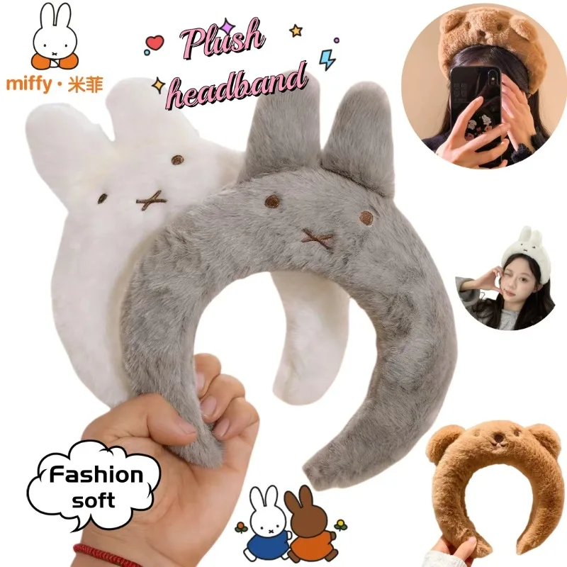 

Miffy plush headband, cute and stylish cartoon, personalized kawaii, durable and creative headband, birthday gift for friends
