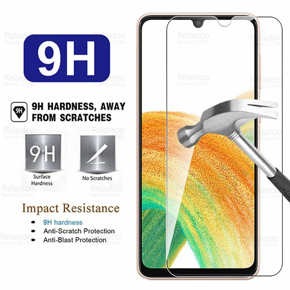 Vidro temperado para Samsung Galaxy A33, protetor de tela, película protetora do telefone, armadura gaurd, SM-A336B, 5G, 6,4 ", 3pcs