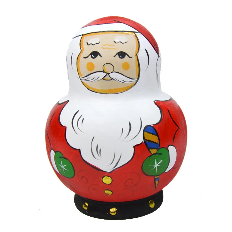 

Matryoshka doll 10 layers, linden wood, belly baby, Santa pattern, hand painted