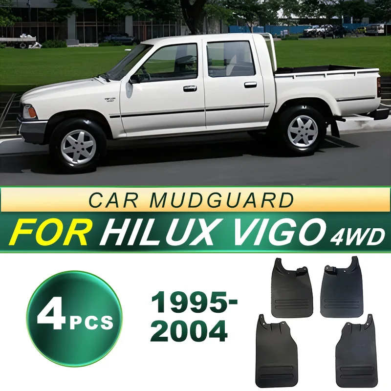 Para Toyota Hilux Vigo 1995-2004 4WD guardabarros protectores contra salpicaduras guardabarros de goma suave protección de guardabarros todoterreno