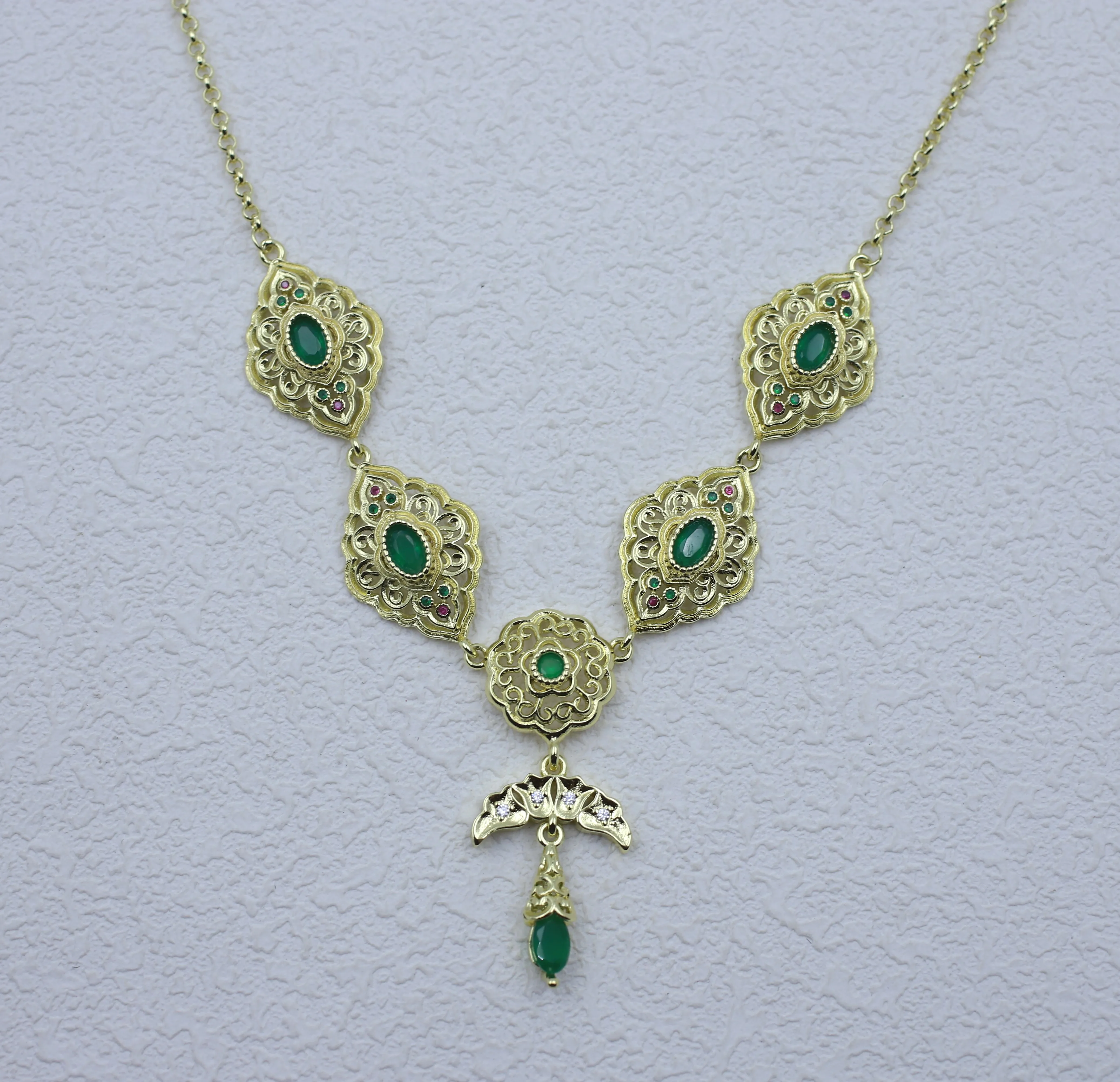 GUANXI fine handmade necklace emerald fine western turquoise branded jewelry necklace woman