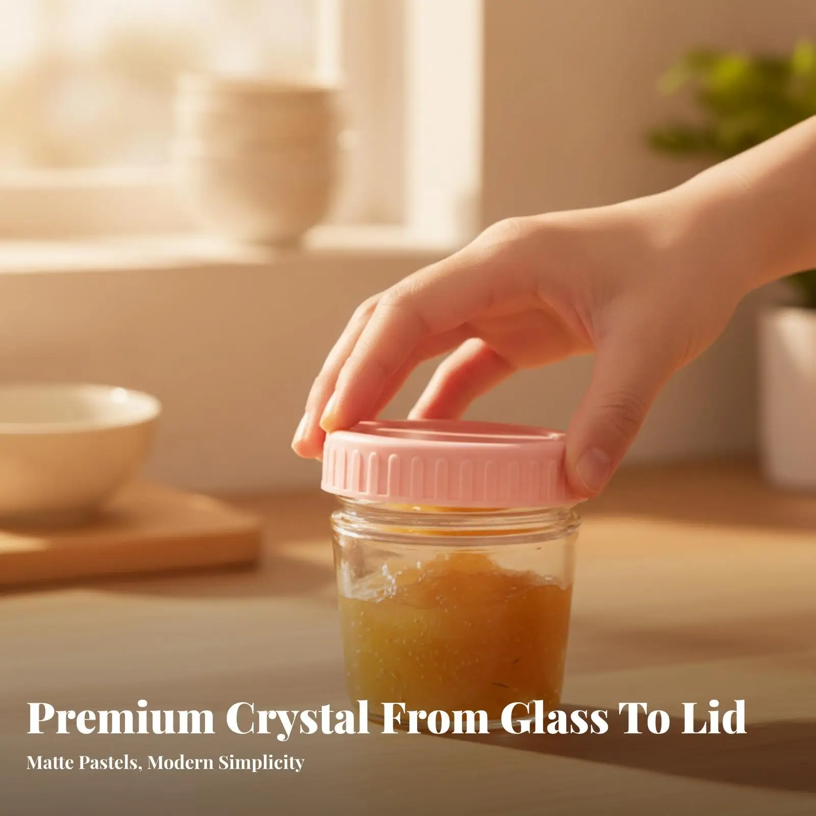 Small Glass Storage Jar with Screw Top Lid for Jam Relish and Spice Mixes Transparent for Quick View