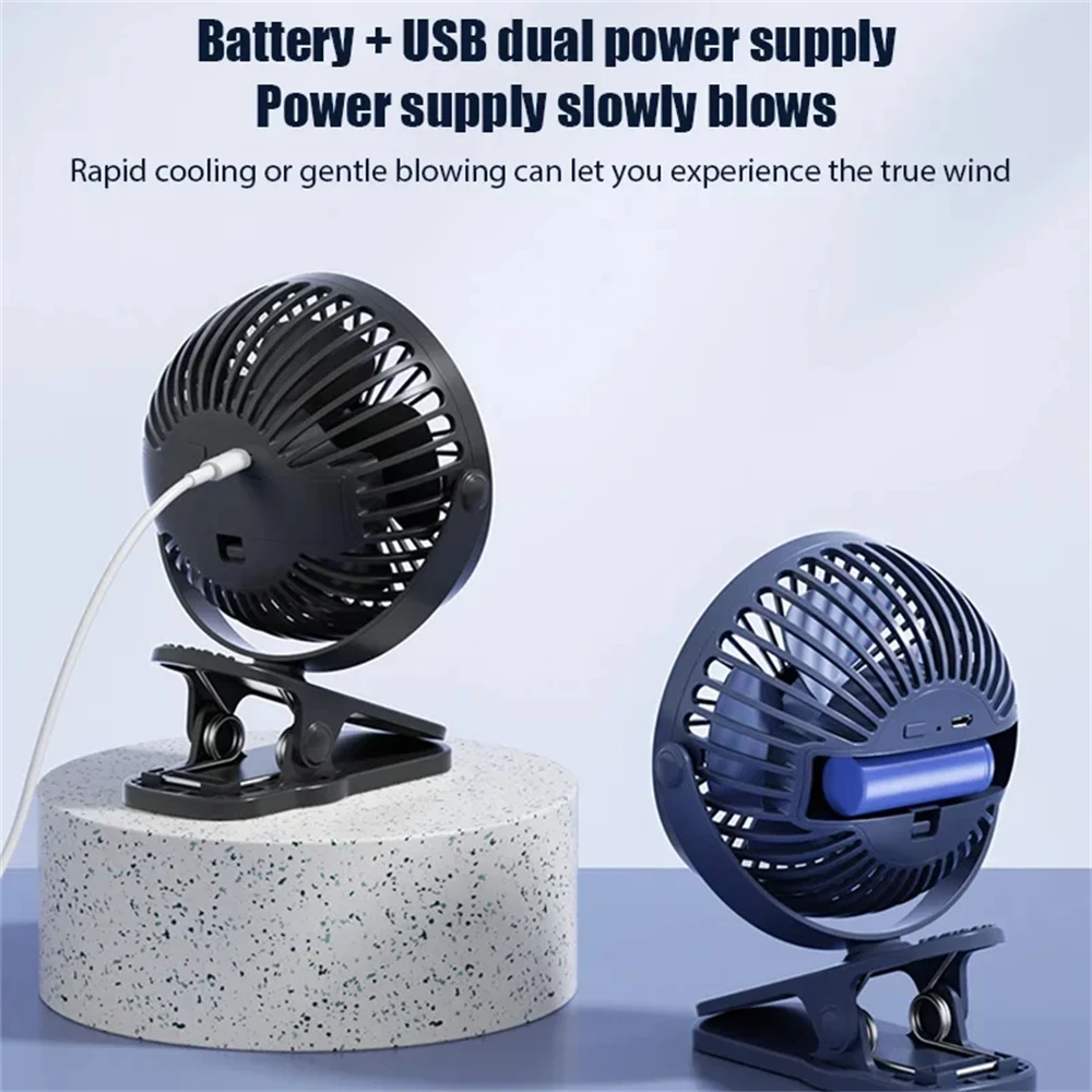 Xiaomi USB Rechargeable Table Fan Clip-on Type Portable Mini Desk Fan 360 Degree Rotation Adjustable Clip-on Fan For Dormitory