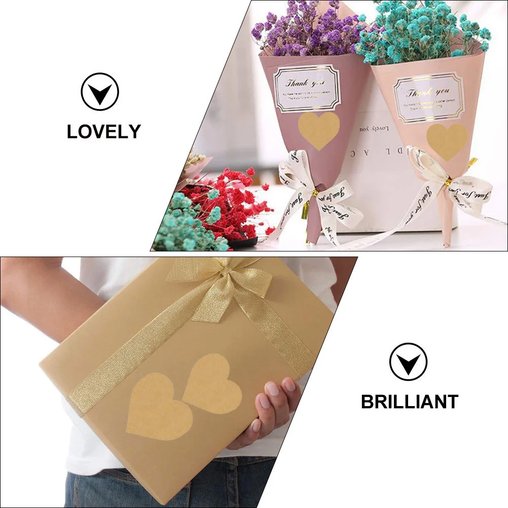 

500Pcs Heart Shape Label Stickers Self Adhesive Chic Pattern Party Favor Gift Sealing Holiday Decoration Sticker