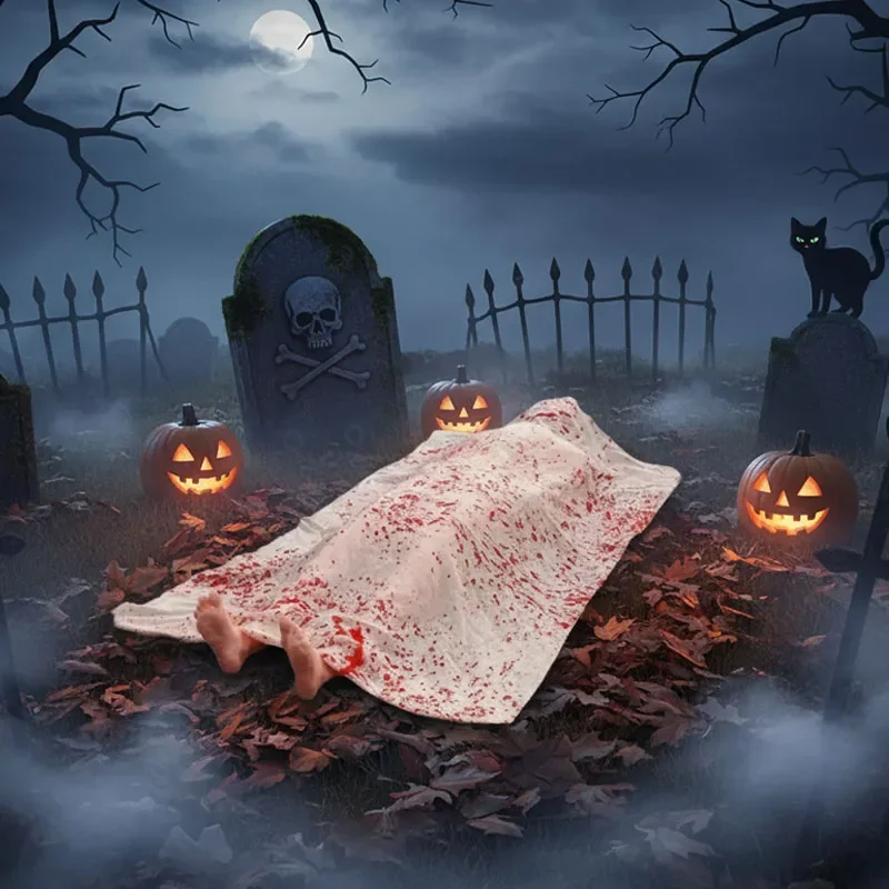 دعامة جثة مخيفة، ديكور رعب مخيف، ديكور مشهد الهالوين الواقعي، إعداد منزل مسكون، عرض جو مخيف #1