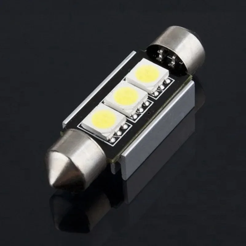 1pc Hot Sale 36mm 3 SMD 5050 LED White Dome Festoon CANBUS Error Free Car Auto Light 6418 C5W Lamp Bulb DC12V