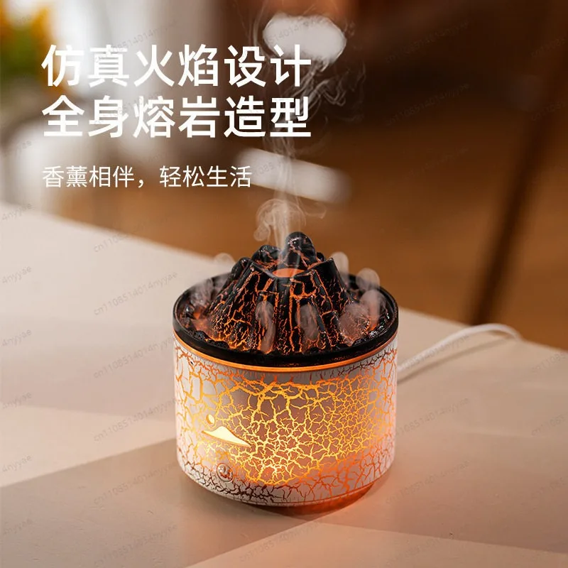 USB Lava Lamp Diffuser with Smoke Effect | Atmospheric Humidifier & 7-Color Ambient Lighting Device, Unique Desk Decor