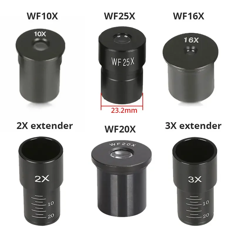 

Microscope Eyepieces WF20X 10X 16X 25X Biological Microscope Lens Wide Angle Lens Monocular Part 2X Multiplier Interface 23.2mm