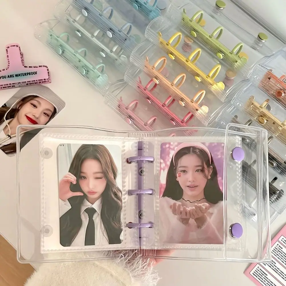 Double Button 3 Inch Photo Album Cover Mini 3-hole Mini Picture Case Cover Portable Zipper 3 Inch Card Album Cover Travel
