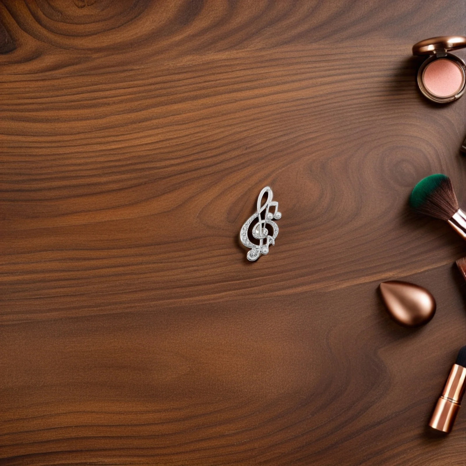 

4Pcs Alloy Music Note Brooch with Sparkling Rhinestones Brooches for Women Men Lapel Pins for Suits Sweaters Scarves Concert