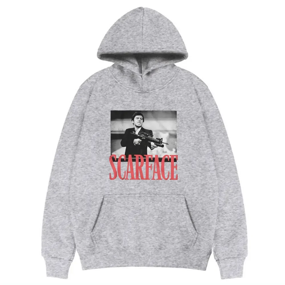 Scarface Moletom com capuz para homens e mulheres, Tony Montana, Big Guns, Little Friend, Pacino Gangster Movie Tops, Hoodie solto de grandes