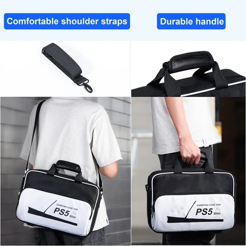 New Carrying Case For PS5 Slim, Large Capacity Travel Case Storage Bag For PS5 Console,Controller,Headset,Other Accessories