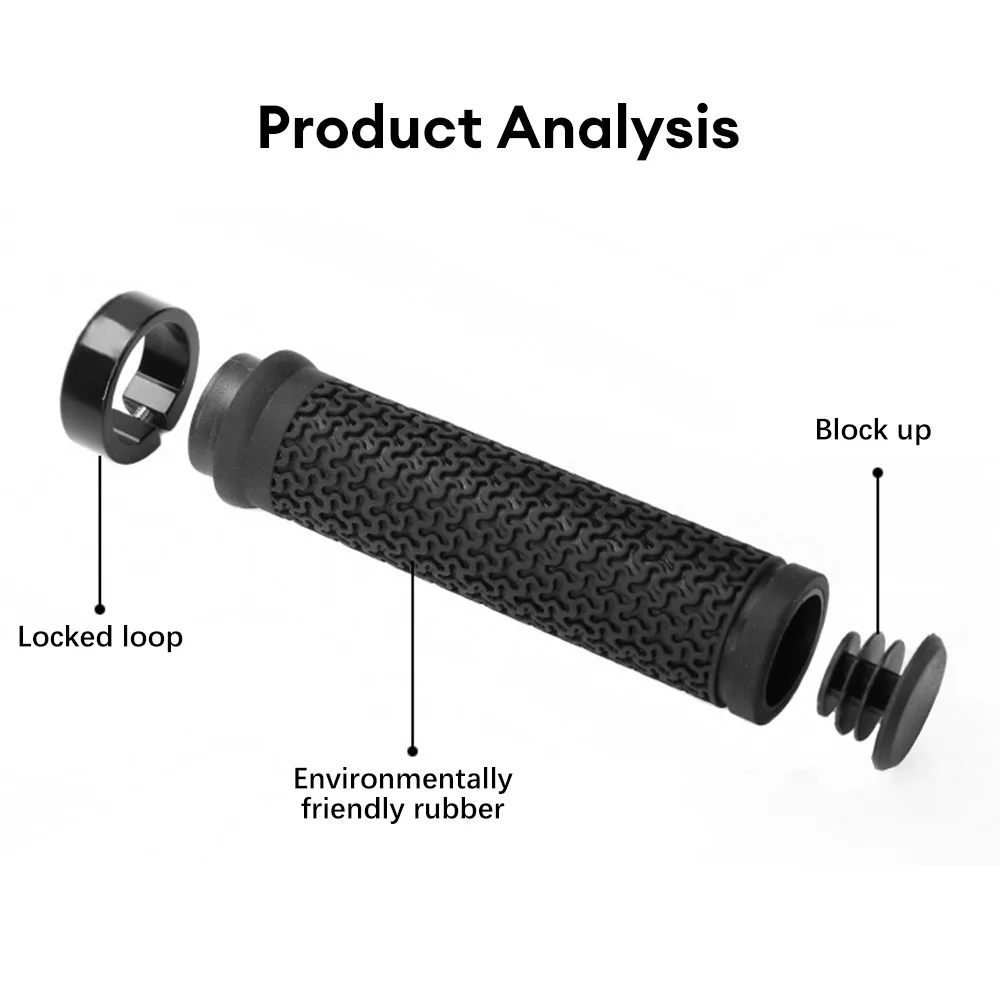 Solid Color TPR Bicycle Handlebar Grips Anti-skid Bar End Comfy Hand Feel MTB Cycling Hand Rest Shock-absorbing Bike Grips