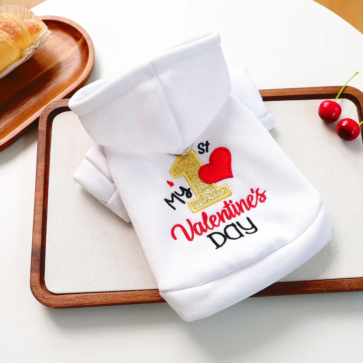 Pet Festival Clothes Adorable Puppy Casual Hoodie First Valentine's Day Dog Outfit Teddy Two-Legged Button-Down Sweater