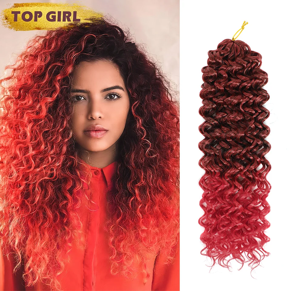 Synthetic GoGo Curl Crochet Hair Bohemian  Beach Curl Water Wave Crochet Braids Curly Crochet Hair Extensions For Black Women