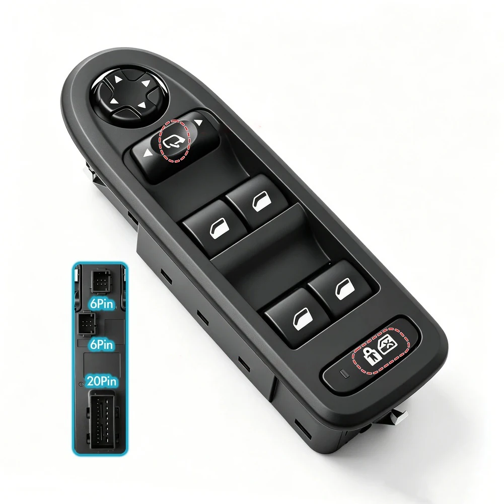 Electric Window Switch Single-press Functionality Abs And Build Wear Resistant Buttons For Daily Driving Convenience