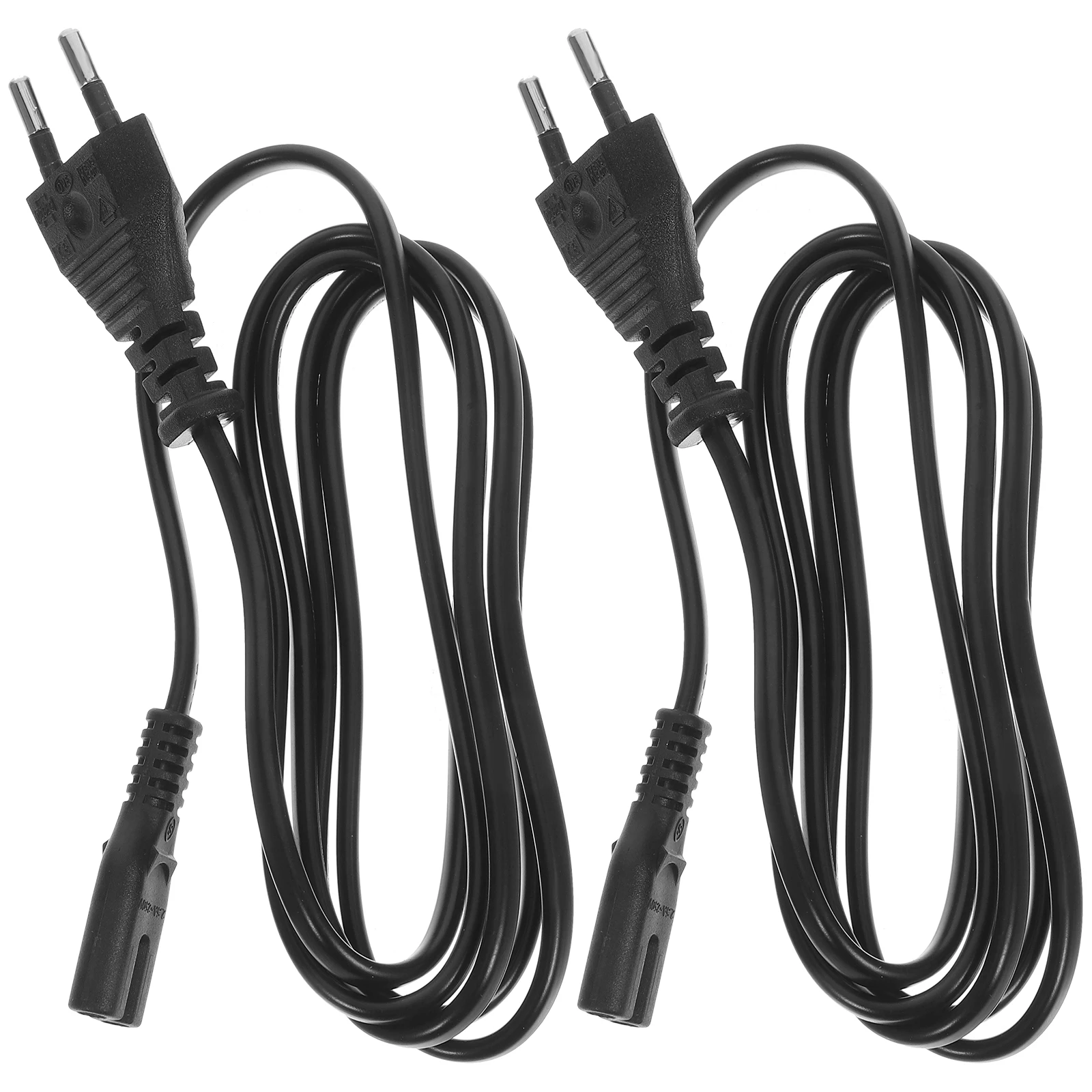 

2pcs 1.5M Power Cable Thin Extension Cord Replacement Black Long Radio Lamp AC Power Cord Two prong Home Supplies Low power