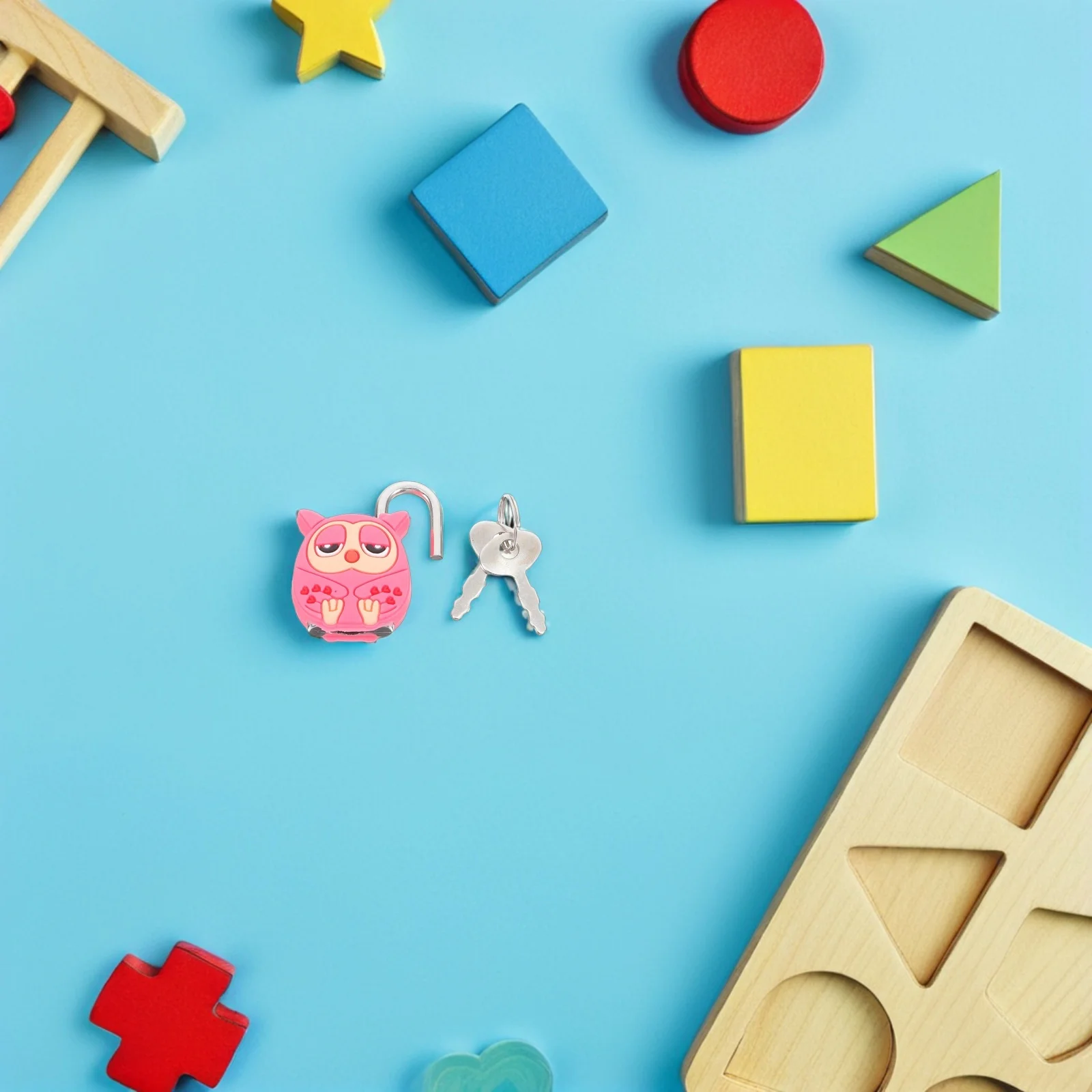 

4Pcs Creative Cartoon Mini Metal Padlocks Cute Security Locks for Cabinet Suitcase Backpack Jewelry Box Diary Key Travel Use