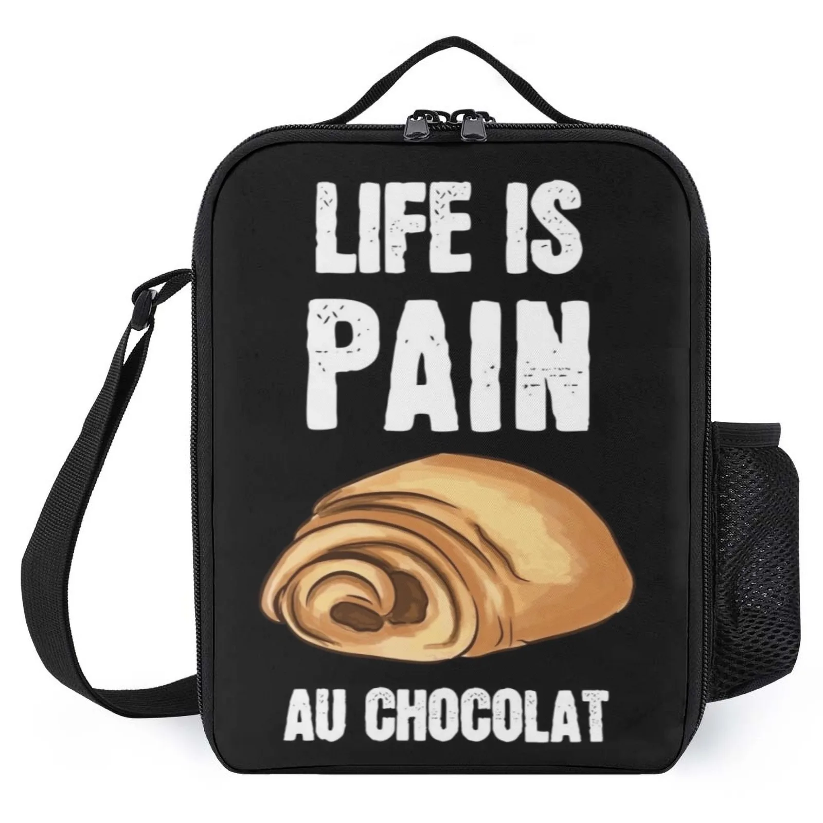 

Life is Pain Au Chocolat Lonchera Termica Сумка для обеда с принтом Термальный детский термобокс для обеда Изоляционная сумка для ланча