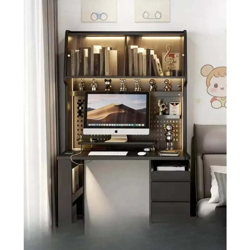 Italian Bookshelf Integrated Table Household Bedroom Desk Multi-functional Small Computer DeskX9