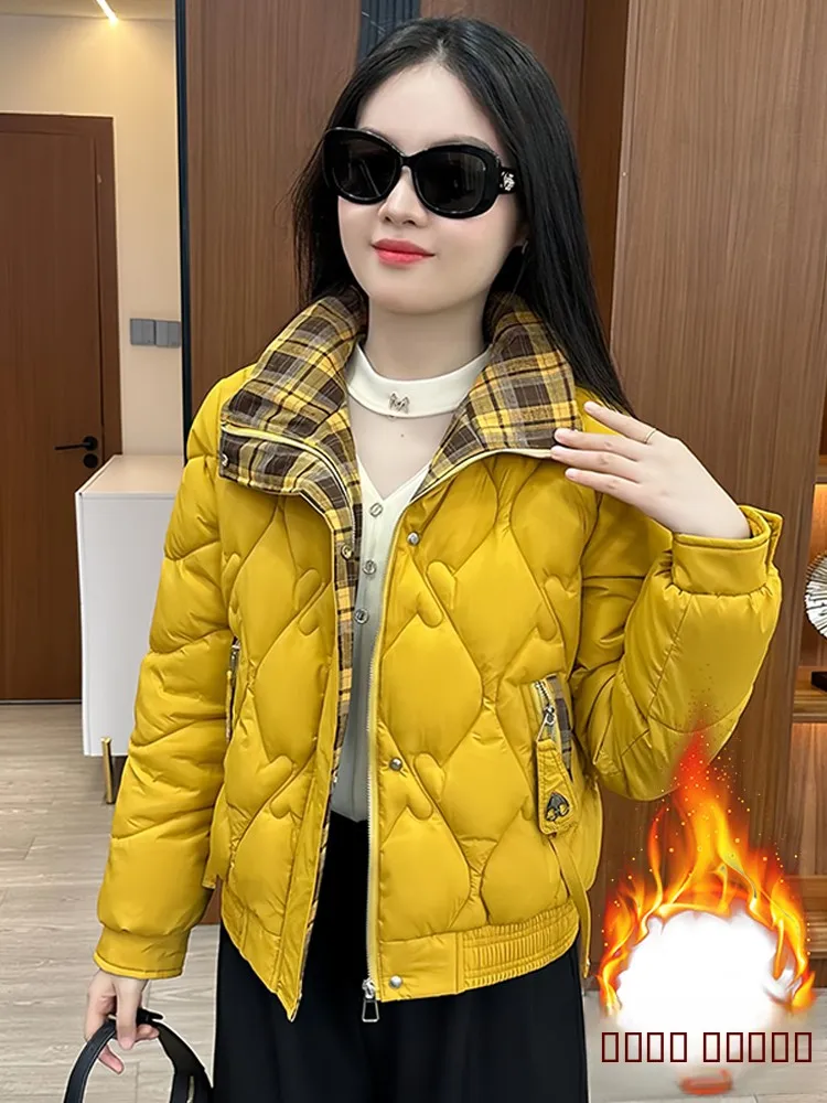 

Ele ort Cotton Jaet Women's Faionable Patchwork down Cotton Coat Sli Unique Winter Outerwear Commute Sle