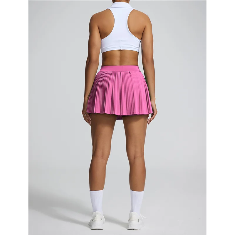 A09P プリーツテニススカート インナーショーツ付き ハイウエスト ゴルフスコート レディース ポケット付き アスレチックスコート