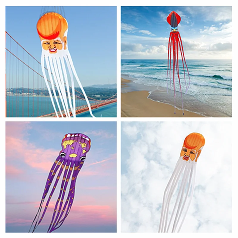 

free shipping 28m capricorn octopus kite flying kids outdoor toys cometas de viento gigante latawiec profesjonalny kite reel fun