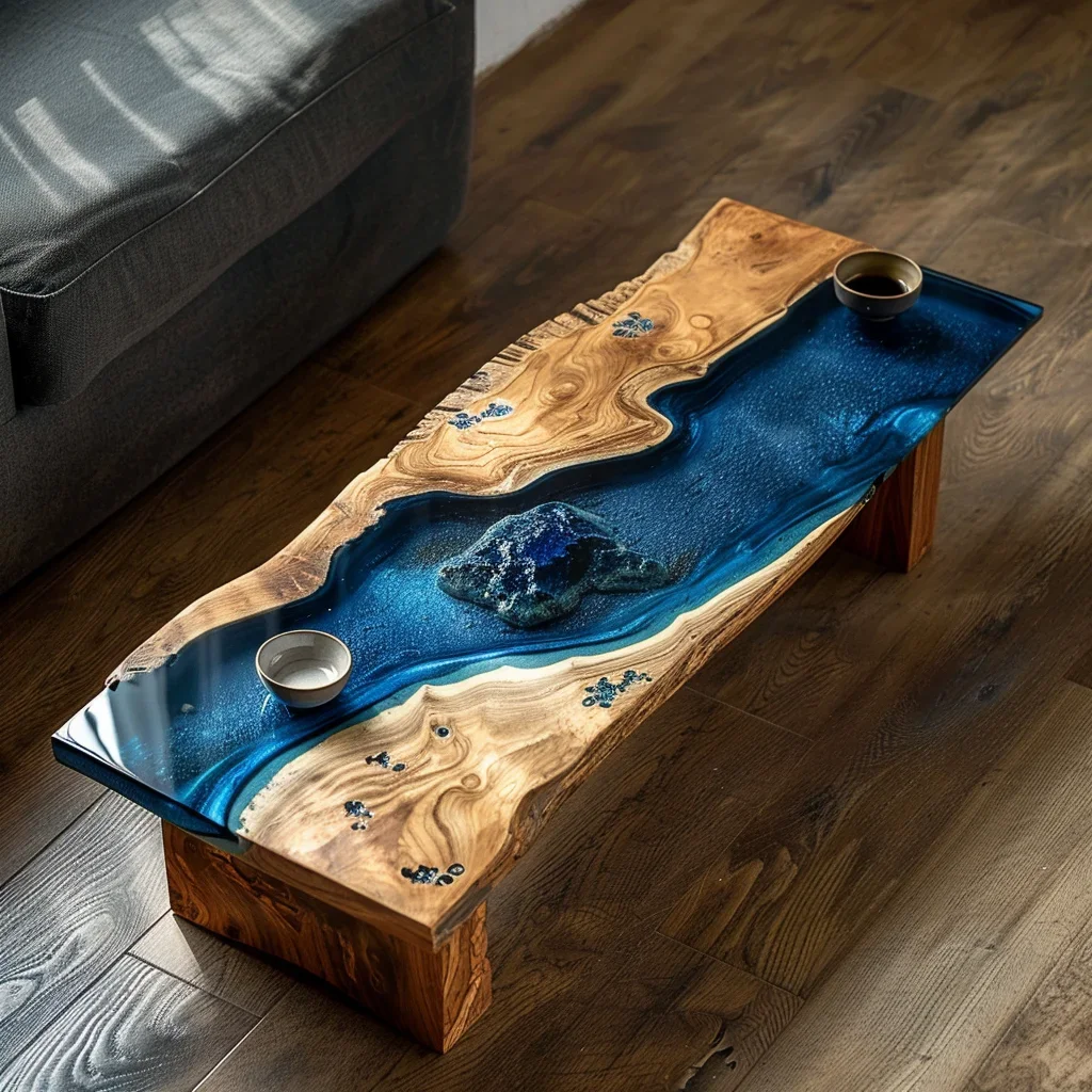 TT Epoxy resin river table coffee table creative personality small apartment living room household simple modern light luxury ta