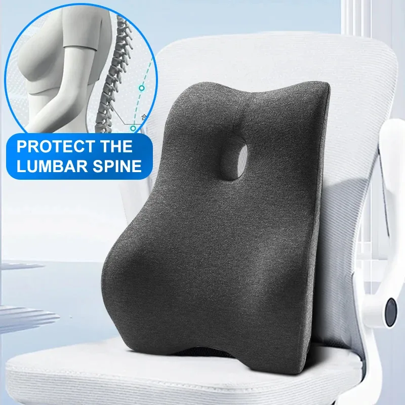 

Waist Pillow Ergonomic Lumbar Support Memory Cotton 4D Curved Waist Pad Car Waist Rest Office Waist Pillow Ergonomic Lumb