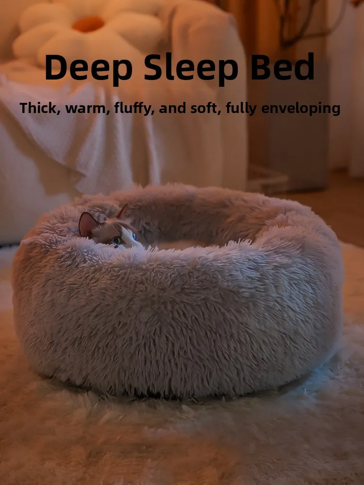 

Warm Bed Winter Deep Sp Dog House All Seasons Universal Pet Mat Kittens Supplies Furniture Soft Cozy Pet Bed