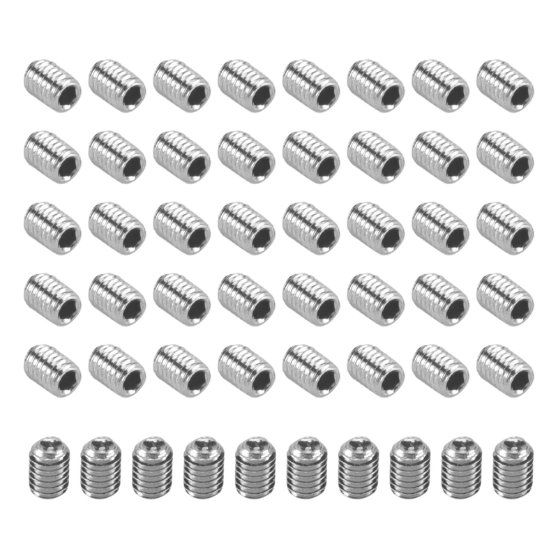 M3x4mm Stainless Steel Hex Socket Set Cap Point Grub Screws 50Pcs