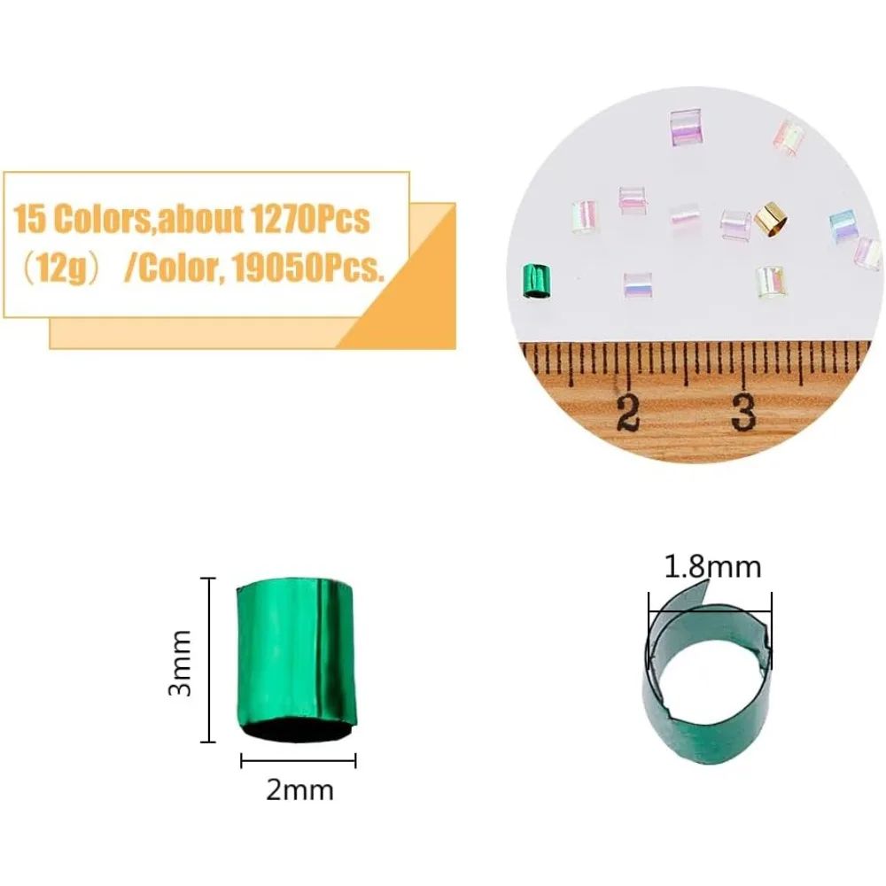 15 Colors 180g Crispy Bingsu Beads for About 19050Pcs Iridescent Soft Straw Tube Beads 3D Glitter Plastic Beads kit