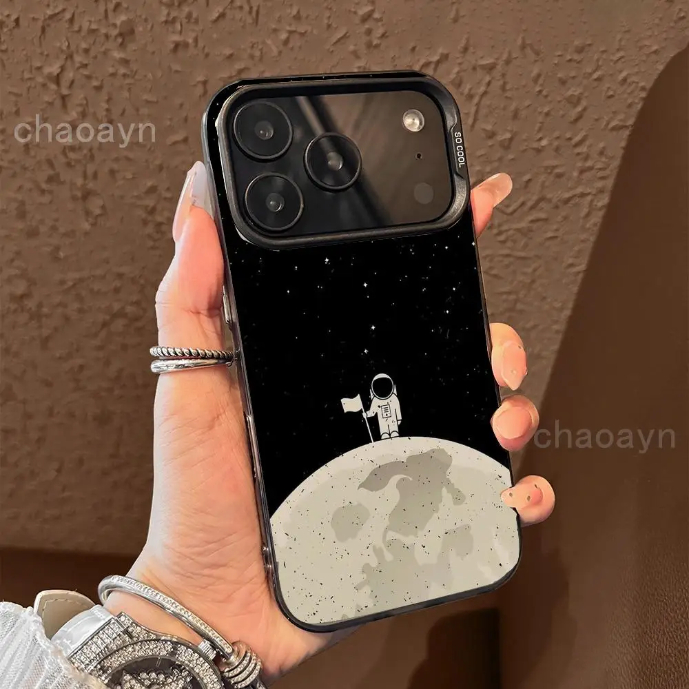 

Astronauts land on the moon Phone Case case for iPhone17 16 15 14 13 12 11 Pro/ Max/Plus shock-proof rear cover anti-fingerprint